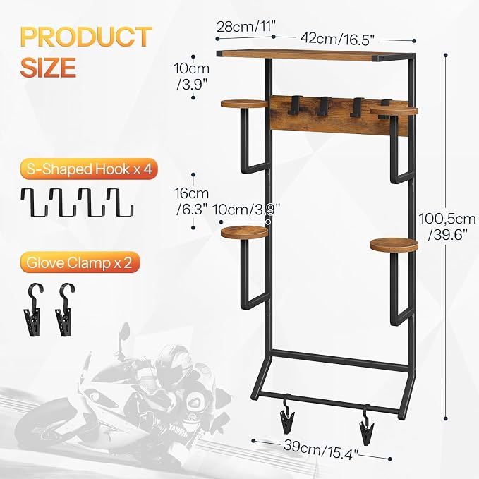 HOOBRO Motorcycle Helmet Rack Wall Mount, Helmet Holder - Image 6