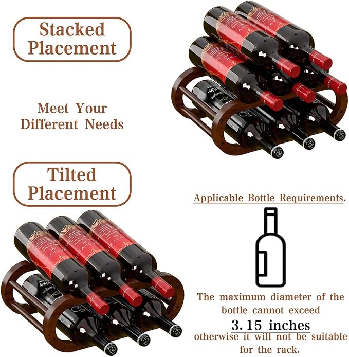 PEKER Wine Rack – Small Countertop Wine Rack & Wine Bottle Holder - Image 4