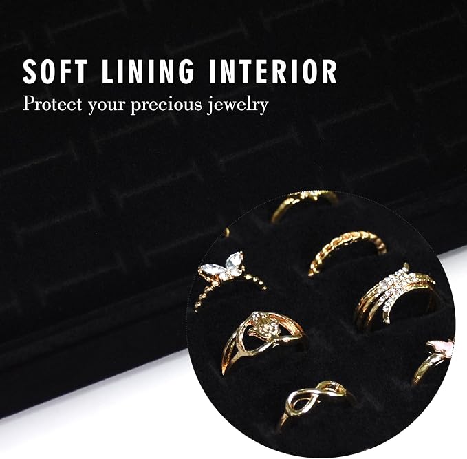 Velvet Ring Display Tray Organizer Box - Image 2