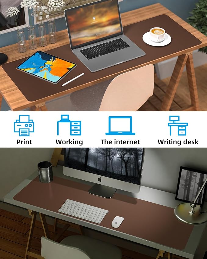 Extra Large Desk mat, Leather Desk Pad Protector, Office Desk Mat, Mouse Pad - Image 6