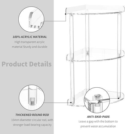 3 Tier Countertop Corner Organizer Shelf 7x7x15.7 Inch, Countertop Acrylic - Image 5