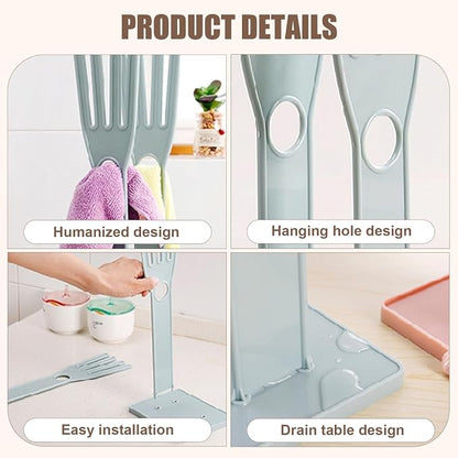 Kitchen Glove Holder, Finger Shape Plastic Dish Glove Dryer Holder - Image 3