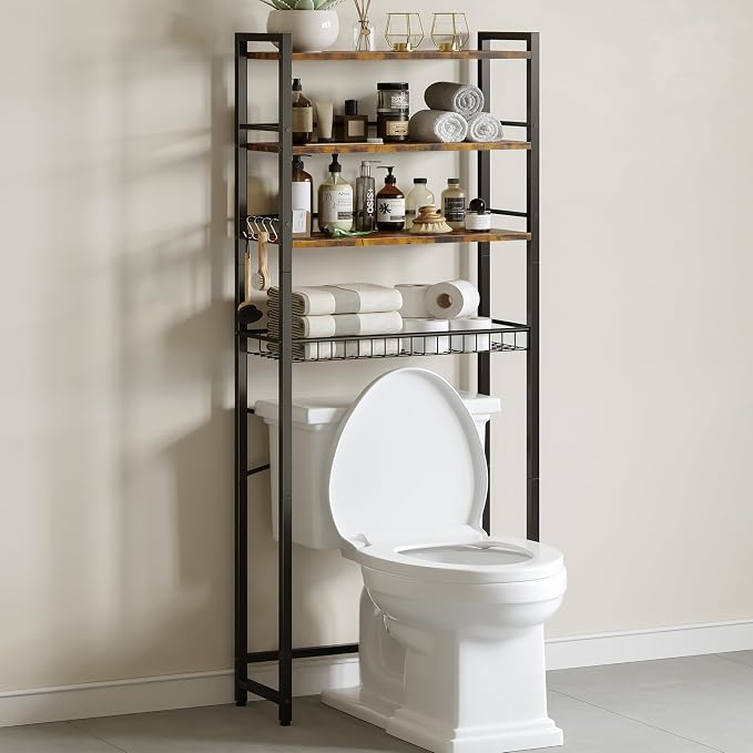 Over The Toilet Storage Shelf, 4-Tier Bathroom Organizer by Unknown