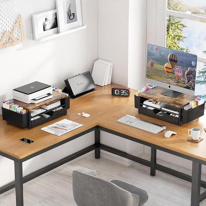 Monitor Riser, Laptop Stand for Desk, Office Desk Organizer and Accessories - Image 4