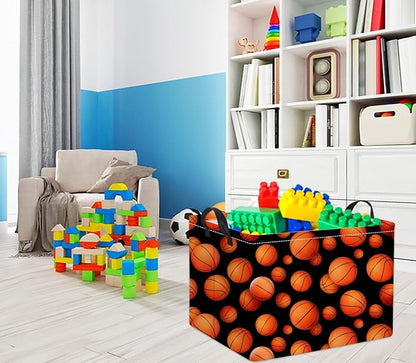 Rectangular Basketball Kids Gift Bin Organizer Shelf Book Room Decor - Image 3