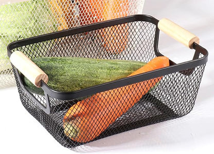 AJIODA 2 Pack Metal Mesh Steel Basket, Small Wire Storage Organizer Basket - Image 6
