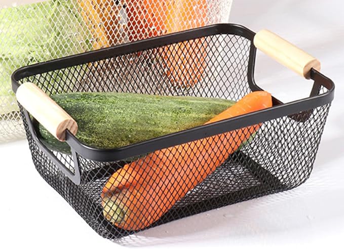 AJIODA Metal Mesh Steel Basket, Small Wire Storage Organizer Basket - Image 5