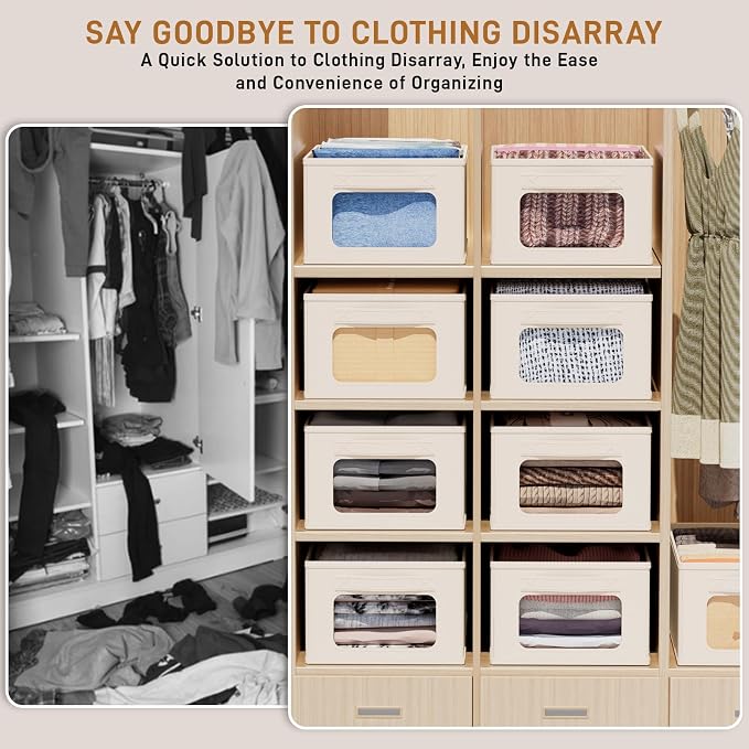 Linen Closet Organizers and Storage 6 Packs-Fabric Storage Bins - Image 4