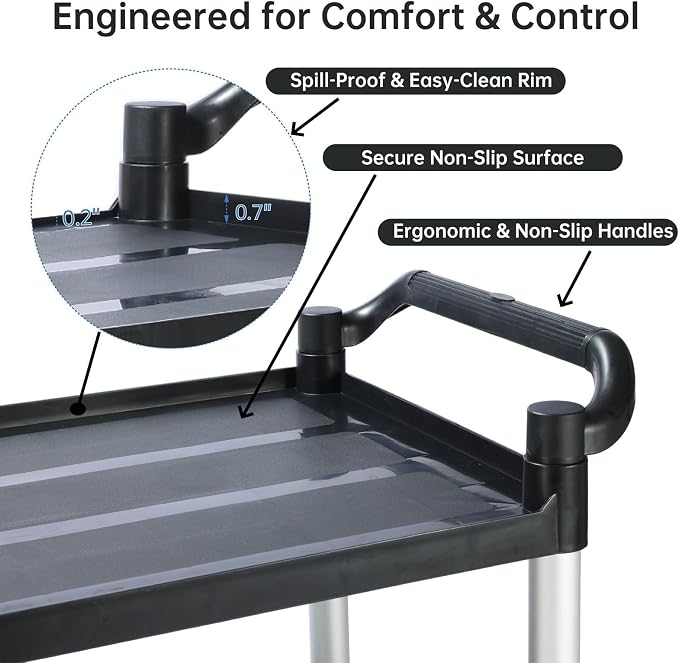 3-Tier Rolling Utility Cart - Image 6