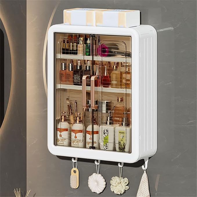 Without Drilling Wall Mounted Makeup Organizers Large Capacity Bathroom Storage - Image 6
