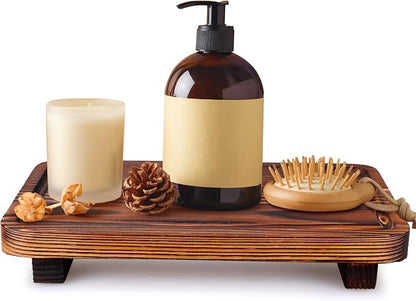 Farmhouse Bathroom Counter Organizer Wood Risers Display Pedestal Stand Small - Image 2