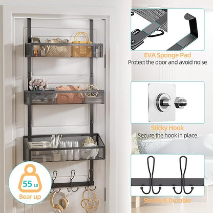 Over Door Hook Organizer 12 Hook Over The Door Organizer - Image 3