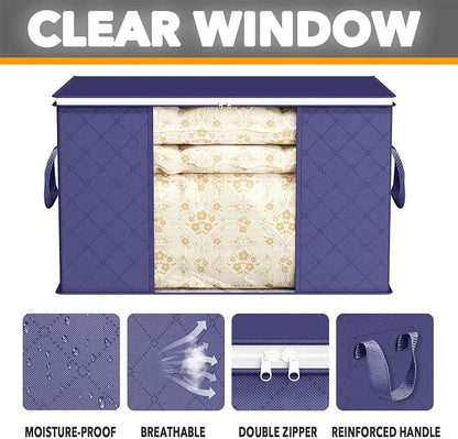 SpaceAid 6 Pack 90L Clothing Storage Bags, Heavy Duty Closet Storage Bins - Image 4