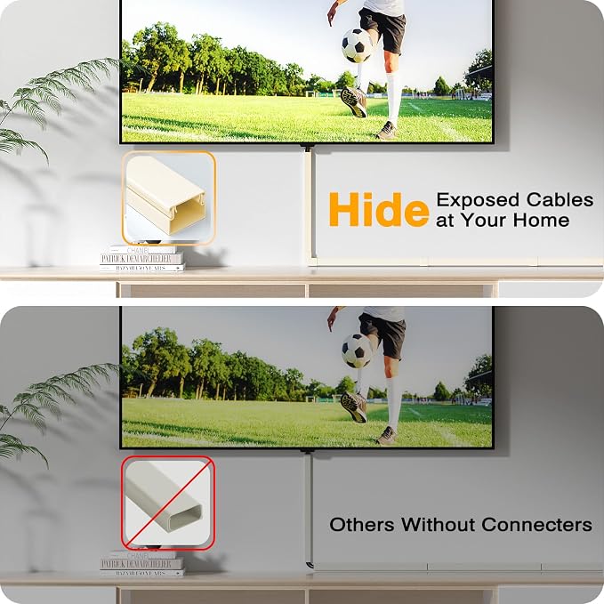 Cord Cover Wall, 157in Delamu Cord Hider Wall Mounted TV, Wire Covers - Image 5