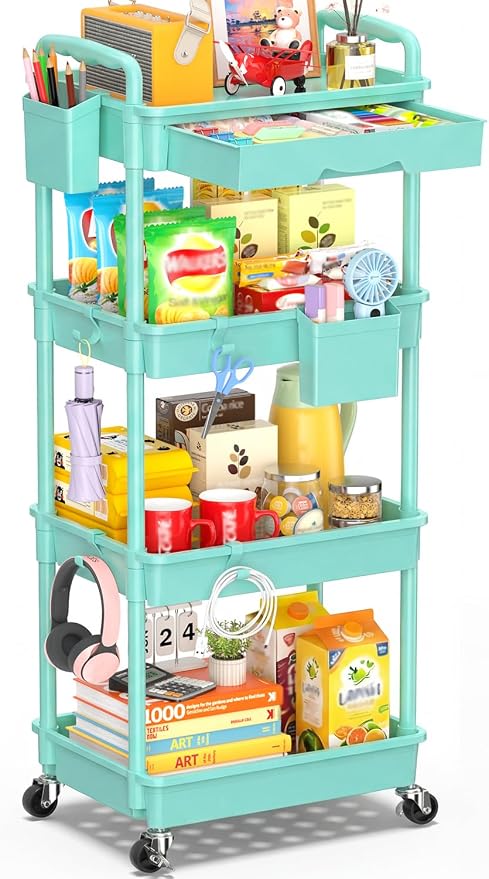 SUNALLY 4 Tier Rolling Utility Cart by SUNALLY
