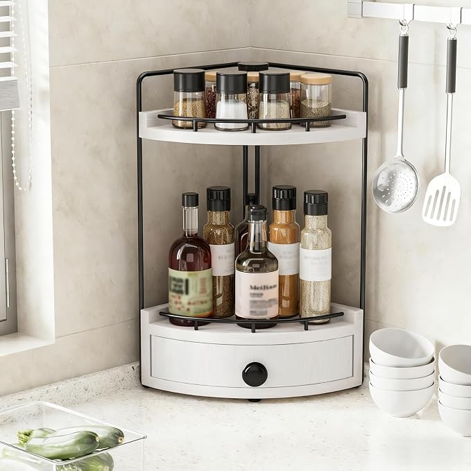 2-Tier Corner Bathroom Counter Organizer - Image 2
