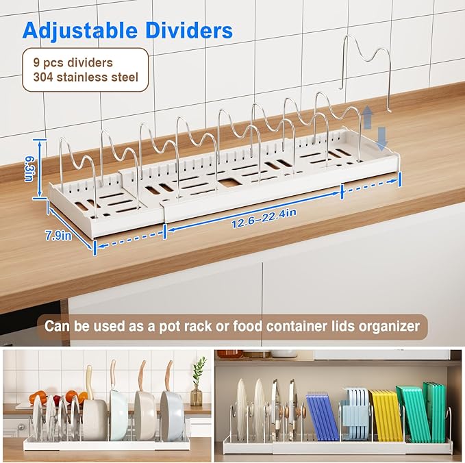 2 Pack Pots and Pans Organizer Under Cabinet - Image 2