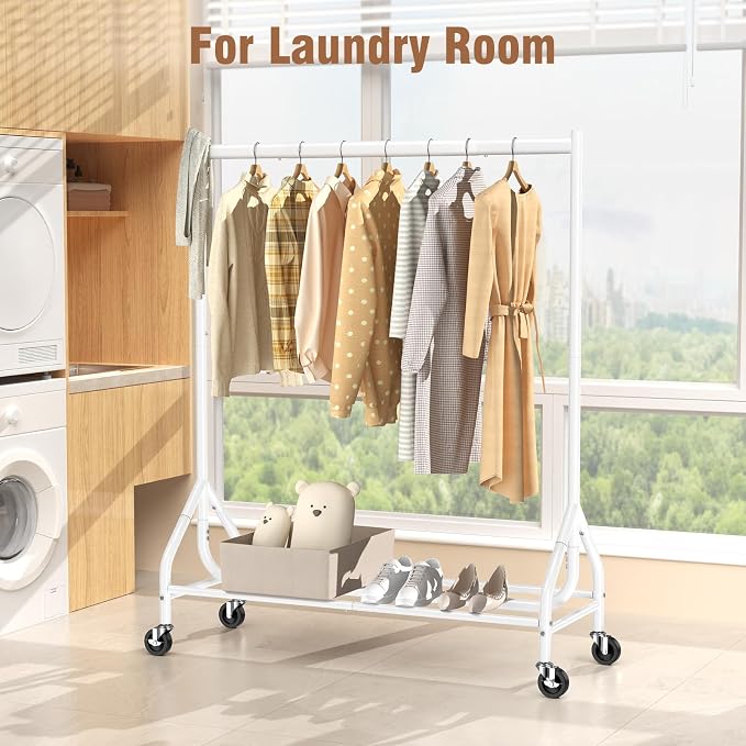 EAGMAK Heavy Duty Clothes Rack Load 420 LBS, 47.2" Long Rolling Garment Rack - Image 6