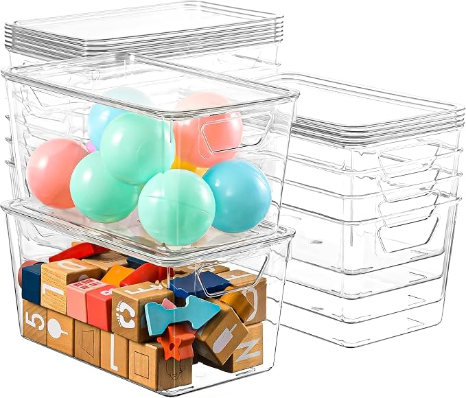 12 Pack Middle Stackable Storage Boxes by Freebat