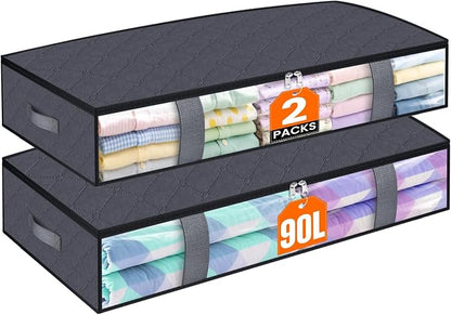 Under Bed Storage Containers, 2 Pack Blanket Storage Bags, Collapsible Storage by Unknown