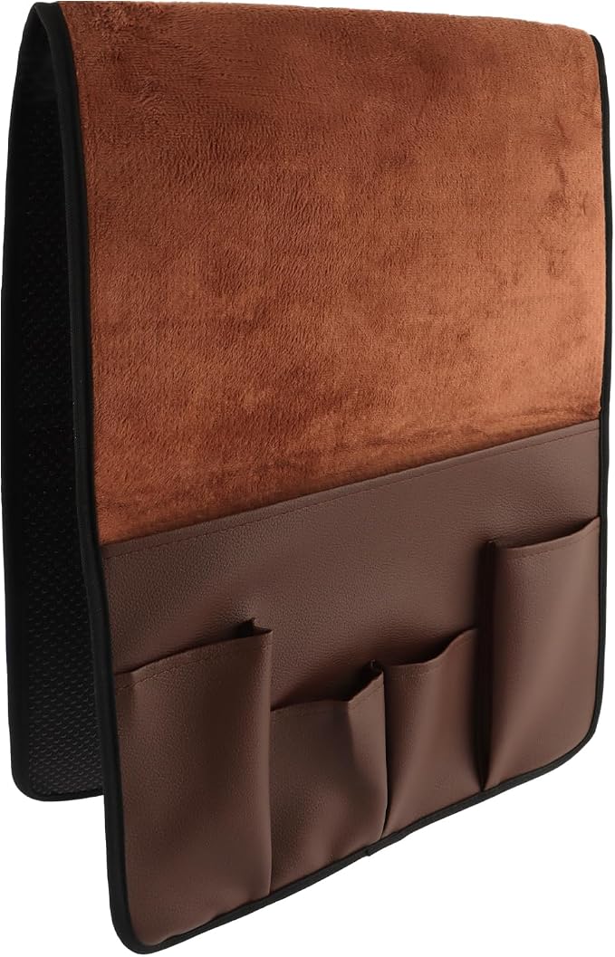 Anti-Slip PU Leather Velvet Sofa Couch Chair Armrest Soft Caddy Organizer Holder - Image 7