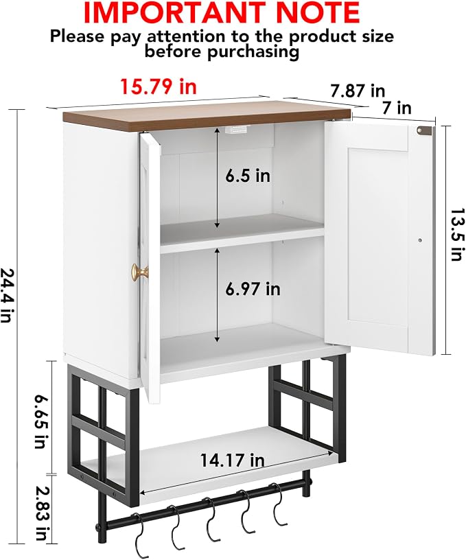 Bathroom Wall Cabinet, Farmhouse Medicine Storage - Image 3
