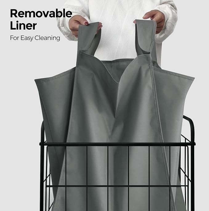 Laundry Hamper with Wheels, 90L Laundry Basket with Handle, Laundry Sorter with - Image 4