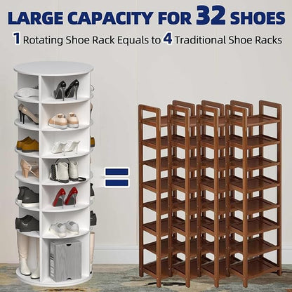 Runboll 7-Tier Rotating Shoe Rack Tower Spinning Shoe Display Lazy Susan - Image 4