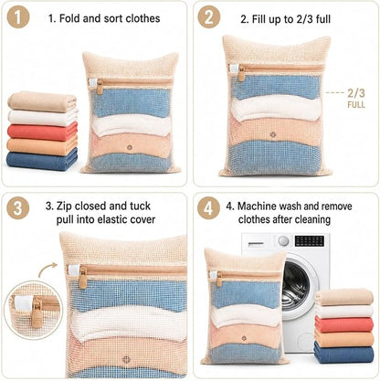 3-piece set extra-large 20×23.6 inch durable organic cotton mesh laundry bags - Image 6