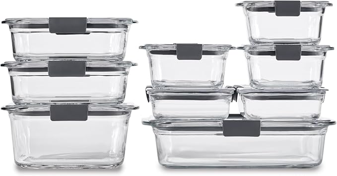 Rubbermaid Brilliance Glass Food Storage Containers, Leak-Proof by Rubbermaid