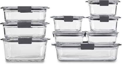 Rubbermaid Brilliance Glass Food Storage Containers, Leak-Proof by Rubbermaid