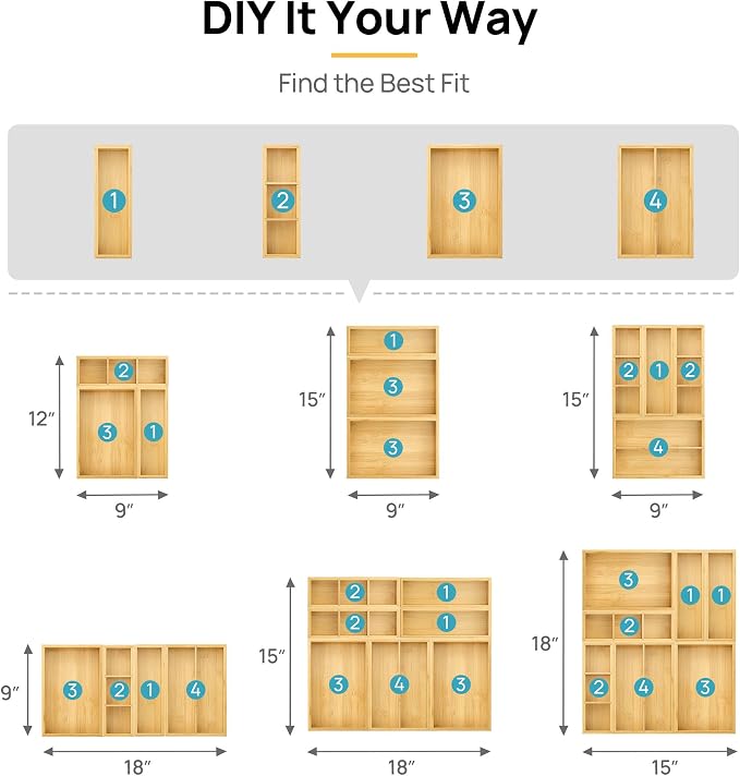 Vtopmart Bamboo Drawer Organizer Boxes - Image 9