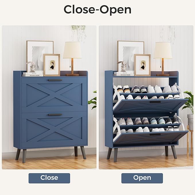 Homleke Farmhouse Shoe Storage Cabinet - Image 6
