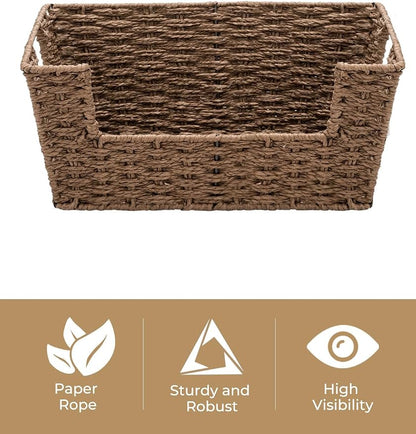 StorageWorks Round Paper Rope Woven Basket - Image 3