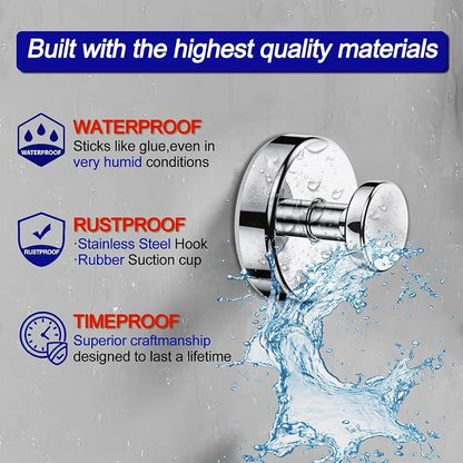 Bntuk Suction Cup Hooks for Shower, Removable Towel Hooks for Bathroom Window - Image 2