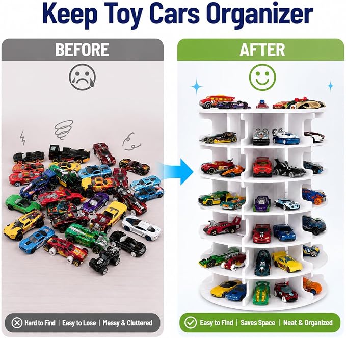 Krafetto 84-Slot Rotating Toy Car Display Tower - Image 5