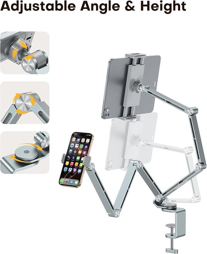 OMOTON Adjustable Tablet Stand for iPad, Desk Phone Holder for Bed - Image 4