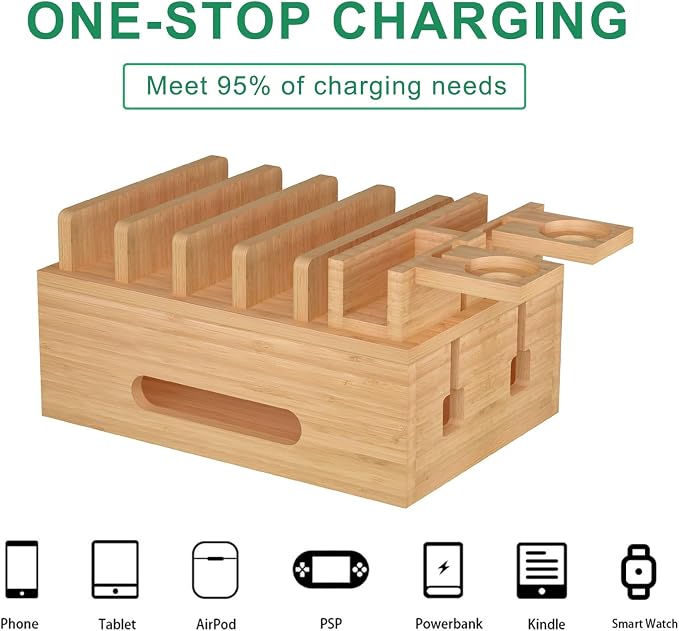 Bamboo Charging Stations for Multi Devices - Image 4