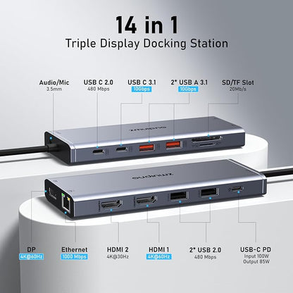 USB C Laptop Docking Station Dual Monitor HDMI - Image 2