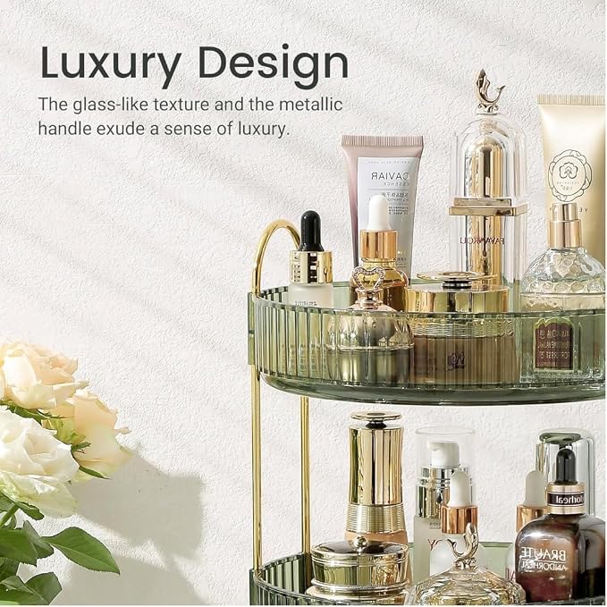 360° Rotating Makeup Organizer, 3 Tier Spinning Cosmetic Organizer - Image 7