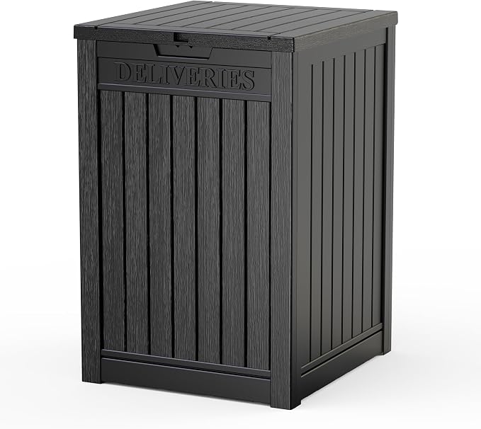 EasyUp 56 Gallon Deck Boxes Outdoor Waterproof, Resin Outside Storage Box by EASYUP