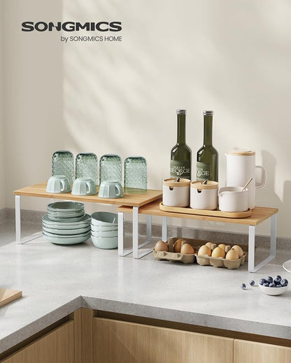 SONGMICS Cabinet Organizer Shelf, Kitchen Storage, Spice Rack, Expandable - Image 2