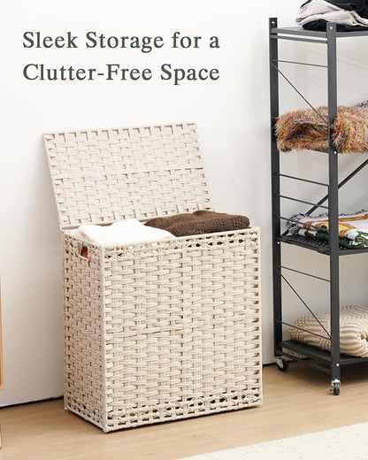 SETVSON Laundry Hamper with Lid Wicker Laundry Basket 112 L Laundry Hampers - Image 8