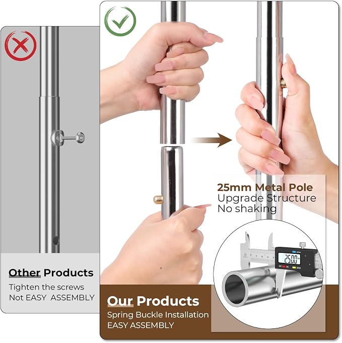 HYSEYY Heavy Duty Clothes Rack, Rolling Clothing Rack - Image 5