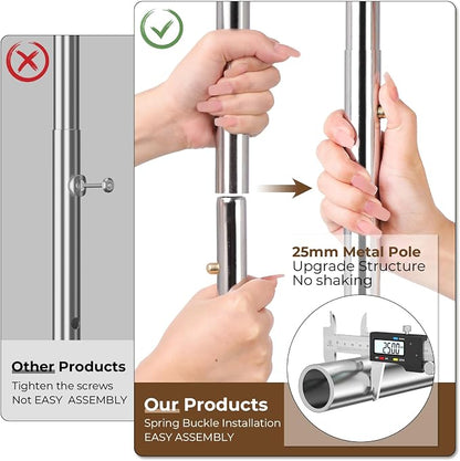 HYSEYY Heavy Duty Clothes Rack, Rolling Clothing Rack - Image 5