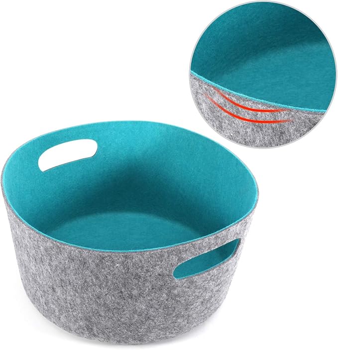 Welaxy Large Storage Basket Felt Open Storage Bins Desk Organize bin Shelf Box - Image 2