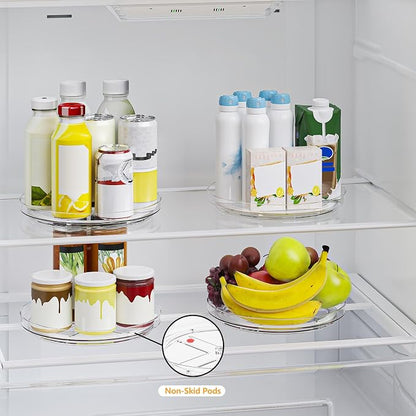 4 Pack 9 Inch Clear Lazy Susan Turntable Organizer, Non-Skid Rotating Tray - Image 5