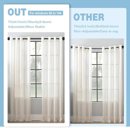 Byondeth Curtain Rods for Windows 16 to 144 Inches Adjustable Blackout Wrap - Image 5