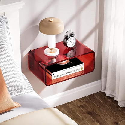 Acrylic Floating Nightstand, Bedside Table, Nightstand Shelf Wall Mounted - Image 2