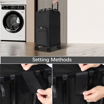Bukere Extra Large Rolling Laundry Basket - Image 3